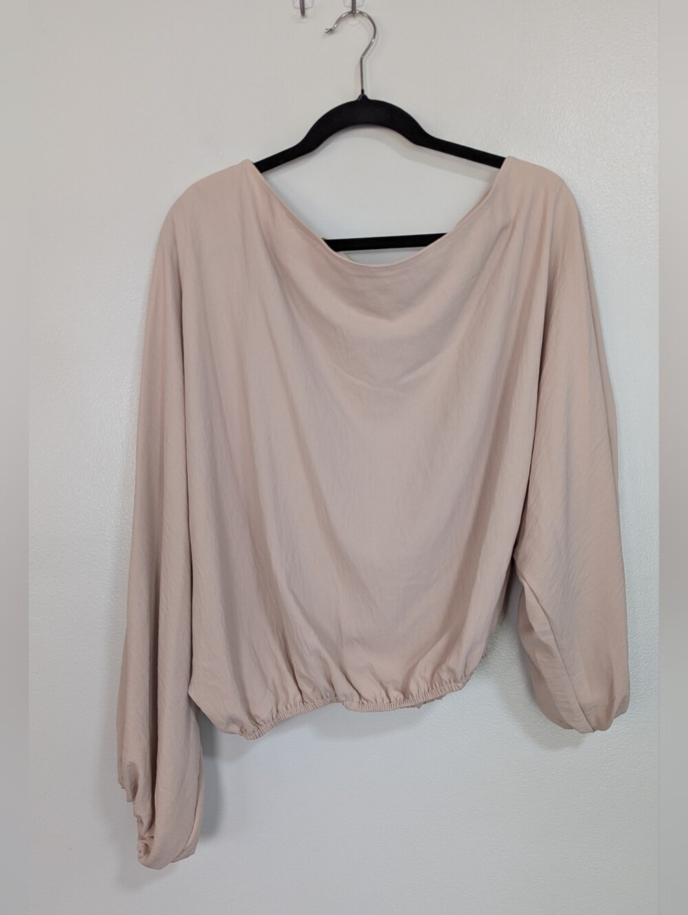 Chicme Nude Cream Ribbed Knit One Shoulder Sleeveless Tank Top Medium